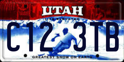 UT license plate C123TB