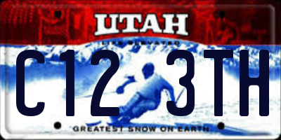 UT license plate C123TH