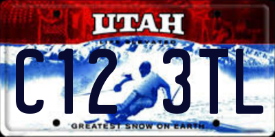 UT license plate C123TL