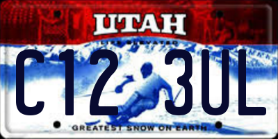 UT license plate C123UL