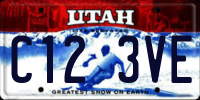 UT license plate C123VE