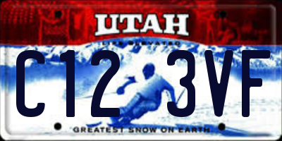 UT license plate C123VF