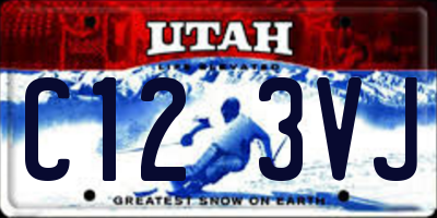 UT license plate C123VJ
