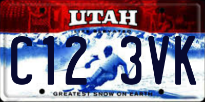 UT license plate C123VK