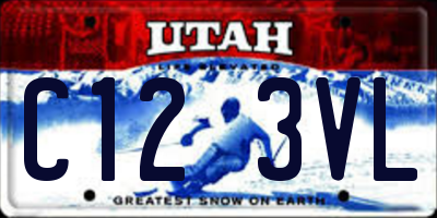 UT license plate C123VL