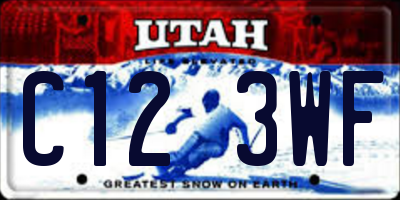 UT license plate C123WF