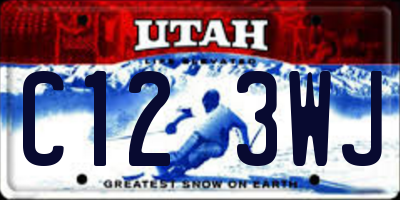 UT license plate C123WJ
