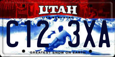 UT license plate C123XA
