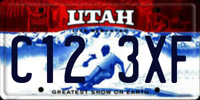 UT license plate C123XF
