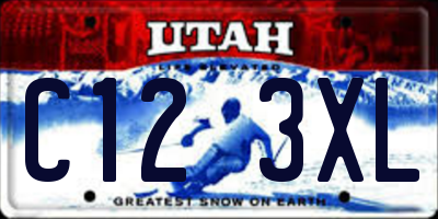 UT license plate C123XL