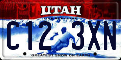 UT license plate C123XN