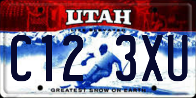 UT license plate C123XU