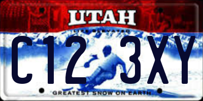 UT license plate C123XY