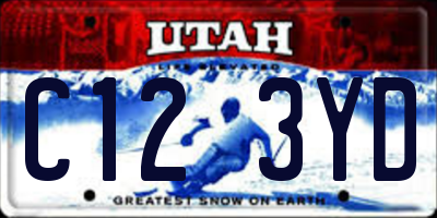 UT license plate C123YD