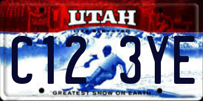 UT license plate C123YE