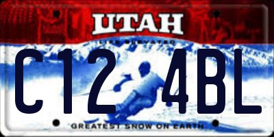 UT license plate C124BL