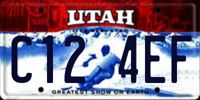 UT license plate C124EF