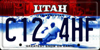 UT license plate C124HF