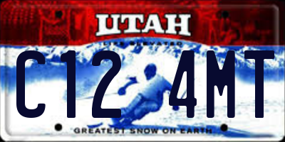 UT license plate C124MT