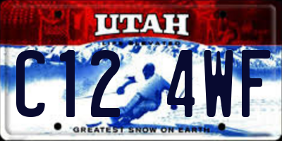 UT license plate C124WF