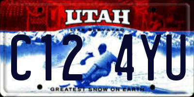 UT license plate C124YU