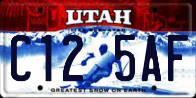 UT license plate C125AF