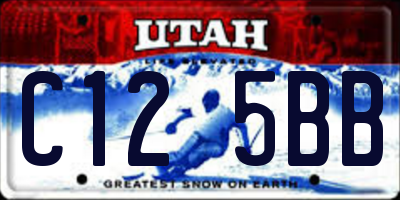 UT license plate C125BB