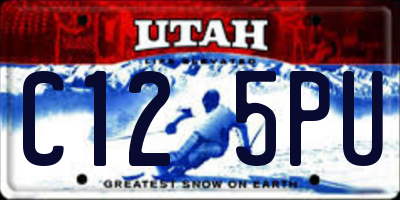 UT license plate C125PU