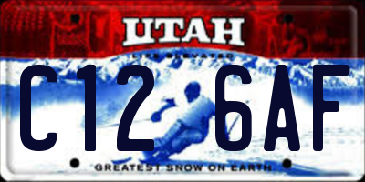 UT license plate C126AF