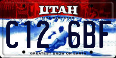 UT license plate C126BF