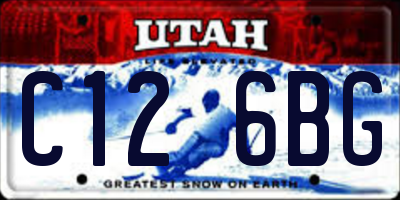 UT license plate C126BG