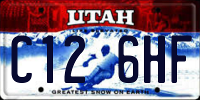 UT license plate C126HF