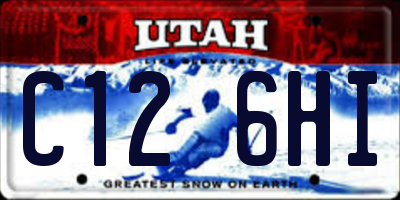 UT license plate C126HI