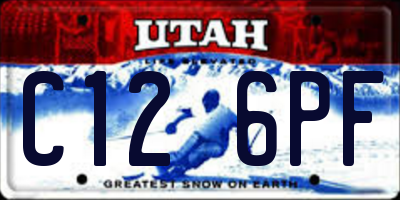 UT license plate C126PF