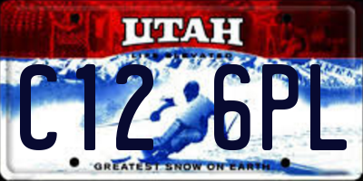 UT license plate C126PL