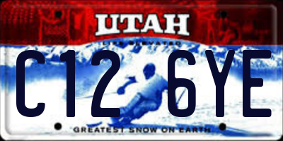 UT license plate C126YE