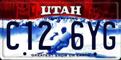 UT license plate C126YG