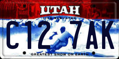 UT license plate C127AK