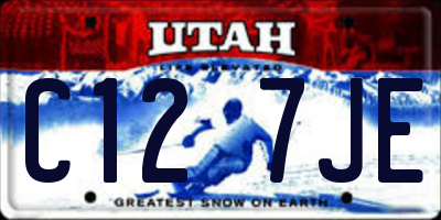 UT license plate C127JE