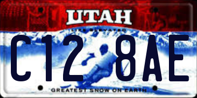 UT license plate C128AE