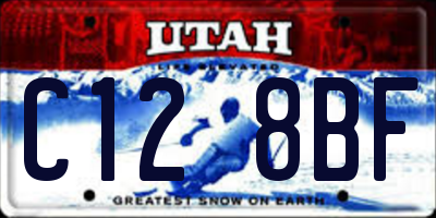 UT license plate C128BF