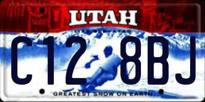 UT license plate C128BJ