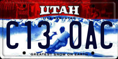 UT license plate C130AC