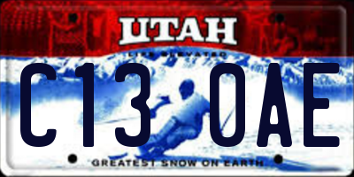 UT license plate C130AE