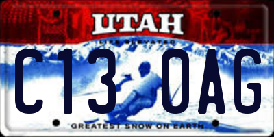 UT license plate C130AG