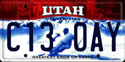UT license plate C130AY