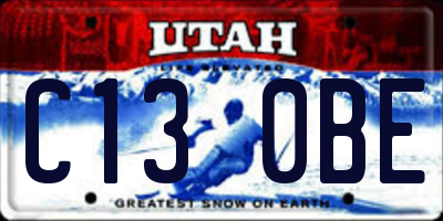 UT license plate C130BE