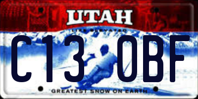 UT license plate C130BF