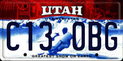 UT license plate C130BG