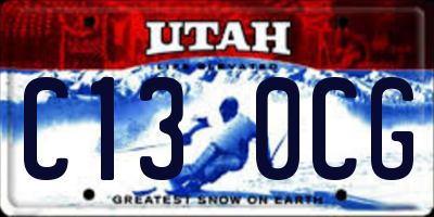 UT license plate C130CG